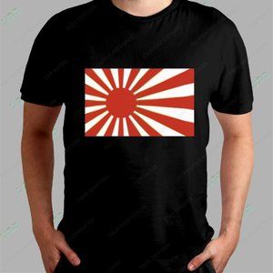 Rising Sun T-Shirt Men's Tee JDM Racing Red White Gold Graphic Black Shirt